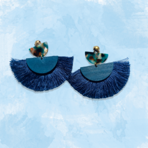 TASSEL EARRINGS BLUE